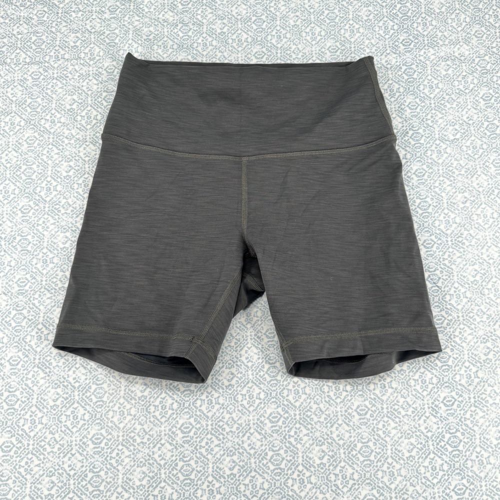 Lululemon Align High-Rise Short 6" Heathered Black Gray Nulu Yoga Biker Shorts 8